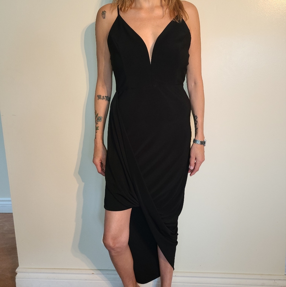 Black slit dress sz L